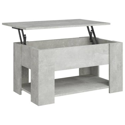 vidaXL Modern Coffee Table in Concrete Gray - Engineered Wood Table with Storage Space, Durable, Stylish and Convenient - 31.1"x19.3"x16.1"