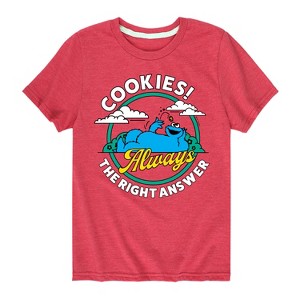 Boys' - Sesame Street - Cookies Always The Right Answer Short Sleeve Graphic T-Shirt - 1 of 4