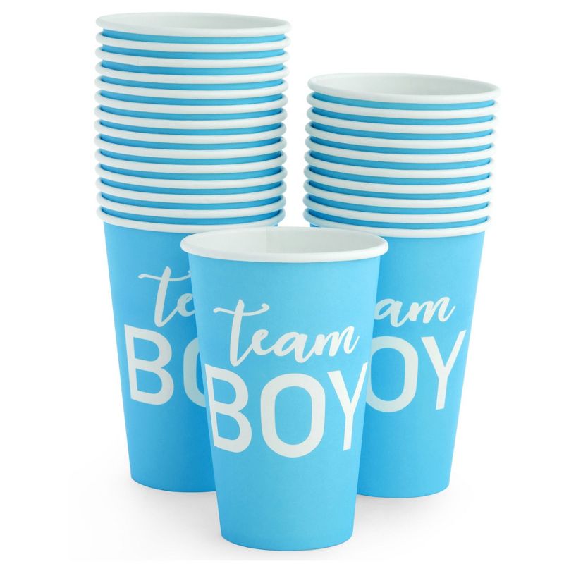 Blue Panda 50 Pack Paper Party Cups, Gender Reveal Party Supplies (12 oz, Pink and Blue), 5 of 9