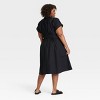 Women's Short Sleeve Pleated Midi Shirtdress - Ava & Viv™ - 2 of 3