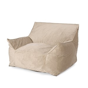 Velveteen Bean Bag Chair with Armrests - 1 of 4