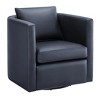 TiramisuBest Saddle Faux Leather Swivel Barrel Chair,Brown - 3 of 4
