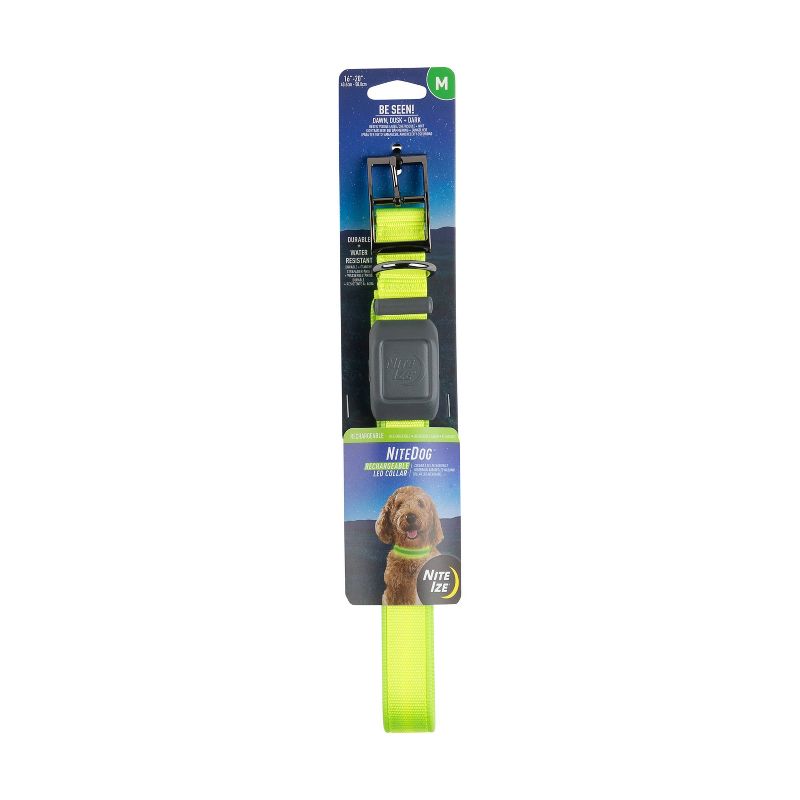 Nite Ize Dog Rechargeable LED Dog Collar - M - Lime/Green, 1 of 10