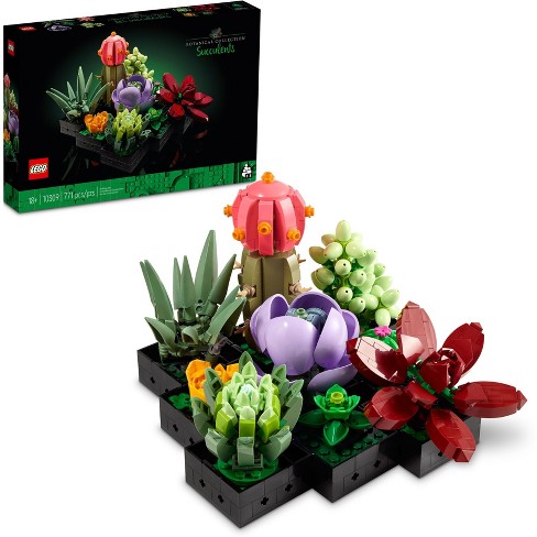 Flowers made of LEGO parts - red, on stems - Extra Extra Bricks