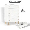 Farmhouse 5 Drawers Dresser for Bedroom, 44" Tall White Dresser Rustic Chest of Drawers with Large Drawers, for Living Room, Hallway and Entryway - 2 of 4