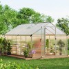 Aluminum Large Walk-in Greenhouse for Outdoors, Sliding Door & Ajustable Roof Vent, Polycarbonate Green Houses for Outside Garden,Backyard,Patio,Lawn - 4 of 4