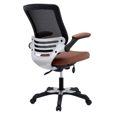 Edge Swivel Office Chair with Adjustable Arms in Tan Vinyl