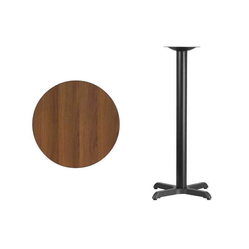 Flash Furniture 24'' Round Laminate Table Top with 22'' x 22'' Bar Height Table Base, 3 of 4