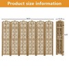 PexFix Carved Room Divider Folding Screen Room Divider with Copper Coin Pattern for Home Office Garden Terrace Paulownia Wood - 3 of 4