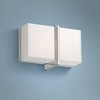 Minka Lavery Modern Wall Light Sconce Chrome Hardwired 8 3/4" Fixture LED Mitered White Glass Shade for Bedroom Bathroom Reading - 2 of 2