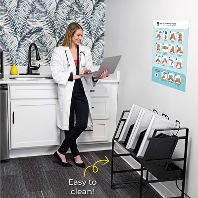 Black Mobile Charging Cart with 16 Device Slots