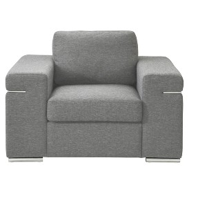 VYNXARIA Light Gray Woven Fabric Convertible Loveseat - 1 of 4