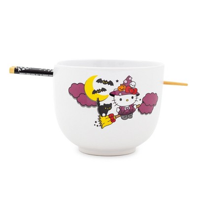 Hello Kitty Halloween Ceramic Soup Bowl with Chopsticks