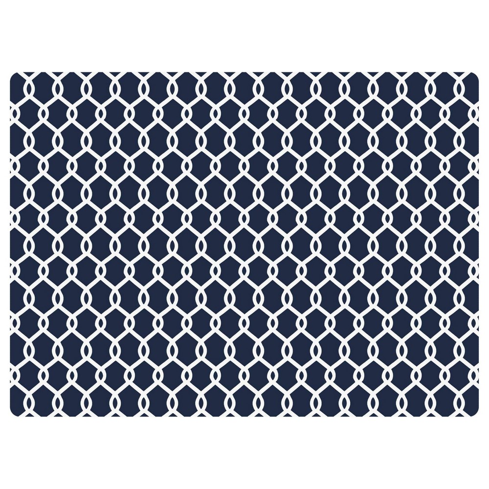 Photos - Other Textiles Bungalow Flooring 3'x4' Chain Link 9 to 5 Desk Chair Mat Navy Blue  