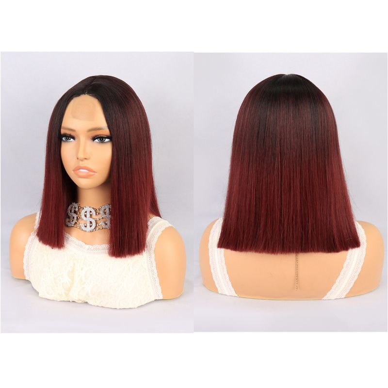 Unique Bargains Medium Long Straight Hair Lace Front Wigs for Women with Wig Cap 14" 1PC, 3 of 7