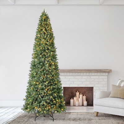 12-Foot Green Spruce Pre-Lit Christmas Tree with Multi-Color LED Lights