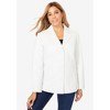 Jessica London Women's Plus Size Leather Blazer - 3 of 4