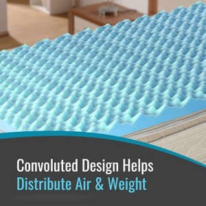 DMI Foam Mattress Topper, Egg Crate Foam Pad, Air Circulation, Pressure Relief And Weight Distribution, Queen Size Mattress - 1 of 3