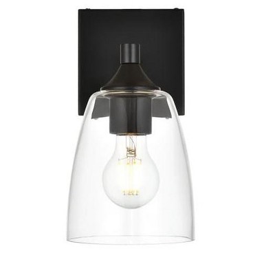 Elegant Lighting Gianni 1 light Black and Clear Bath Sconce