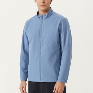 Anna-Kaci Active Men's Lightweight Zip-Up Jacket with Stand Collar and Long Sleeves - 1 of 4