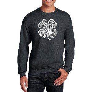 LA Pop Art Men's Word Art Crewneck Sweatshirt - Feeling Lucky - 1 of 4