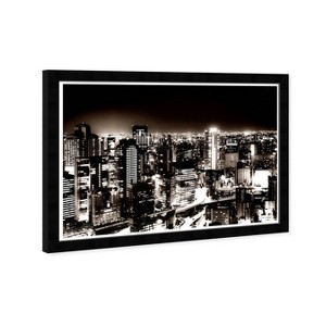 19" x 13" Tokyo Japan World and Countries Framed Wall Art Black - Hatcher and Ethan: Modern Cityscape Digital Art, Plastic Frame - 1 of 4