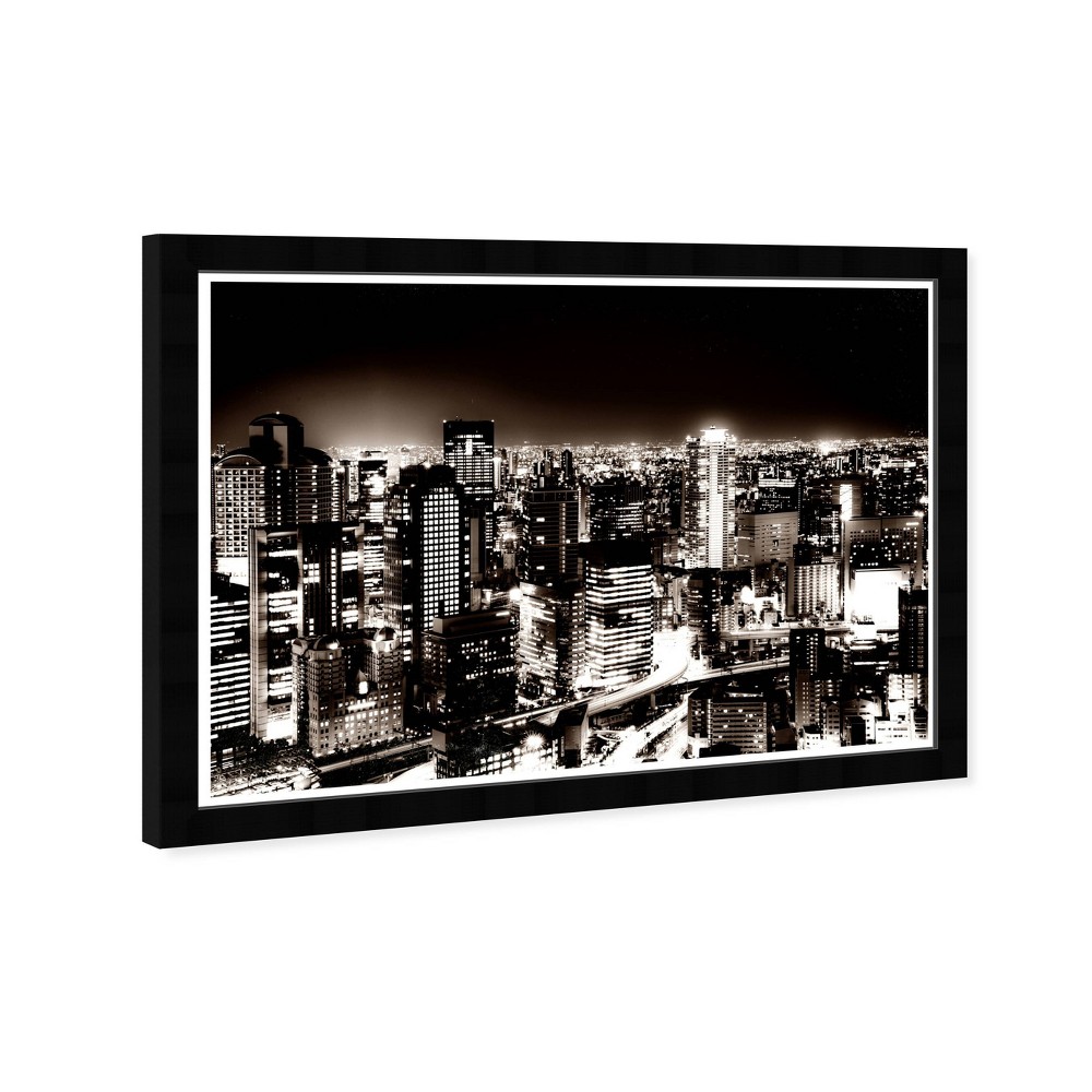 Photos - Other interior and decor 19" x 13" Tokyo Japan World and Countries Framed Wall Art Black - Hatcher