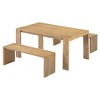 NicBex Dining Table Set for 4 Farmhouse Rectangular 3-piece Dining Set with 2 Wood Benches for Kitchen - 3 of 4