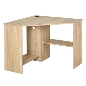 HOMCOM Corner Computer Desk with Storage Shelf, Writing Table Study Workstation for Home Office - 1 of 4