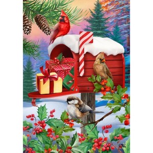 Briarwood Lane Winter Mailbox Christmas House Flag Cardinals Pres - 1 of 4