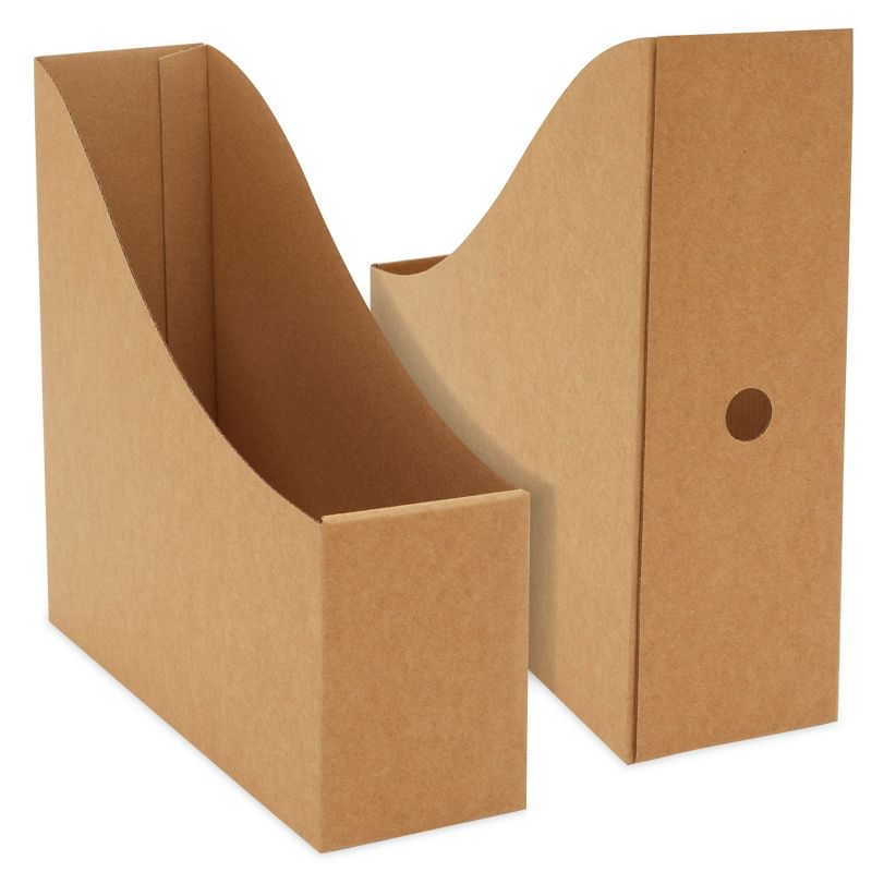 Juvale Juvale 8-Pack Kraft Paper Material Cardboard Magazine File Holder Boxes with Labels - Desk Organizer for Documents, 5 of 9