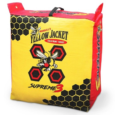 Morrell Yellow Jacket Supreme 3 28 Pound Adult Field Point Archery Bag Target with 2 Shooting Sides, 10 Bullseyes, and IFS Technology, Handle, Yellow