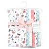 Hudson Baby Infant Girl Cotton Flannel Burp Cloths, Hummingbird Garden 7 Pack, One Size - 2 of 4