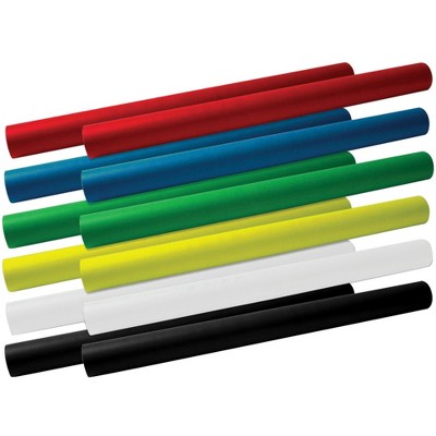 School Smart Fade Resistant Art Rolls, 24 Inches x 12 Feet, Assorted Colors, Pack of 12