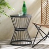 XIYUYEU Modern Hourglass Outdoor Patio Side Table, Outdoor Accent Tables with Open Cage Design, Modern Outdoor End Table for Patio - 4 of 4