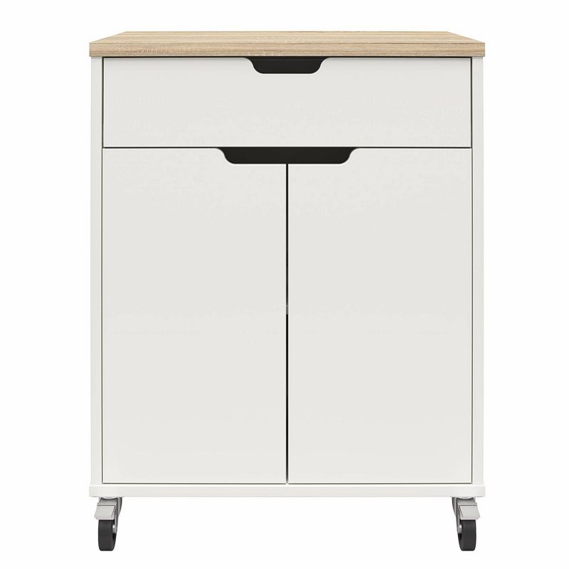 Vario 2 Door and 1 Drawer Storage Cart with Locking Casters White/Weathered Oak - Room &#38; Joy, 1 of 15