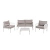 Chic Crate-5-Piece Modern Outdoor Patio Conversation Set with Square Table, Waterproof Thick Cushions  White & Light Gray - 2 of 4