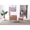 Velvet Modern Armchair with Ottoman, Comfy Cushion and Easy Assembly for Living Room & Bedroom - 4 of 4