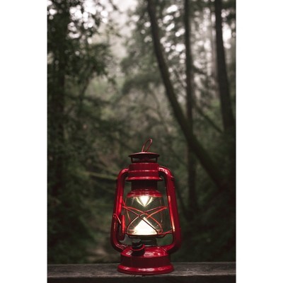 Classic Red 9" LED Oil Lantern Design with Dimmer Switch