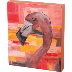 Home Decor 7.0 Inch Go Wild Box Sign Summer Flamingo Box Signs - 1 of 3