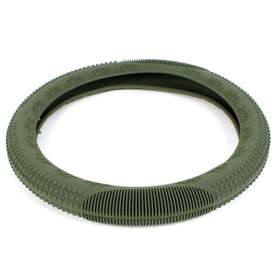 Unique Bargains Car Army Green 33cm-46cm Dia Silicone Nonslip Steering Wheel Cover Protector Green