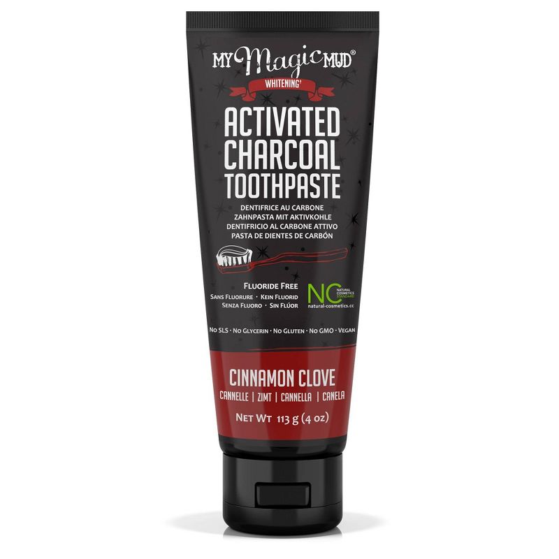 My Magic Mud Activated Charcoal Toothpaste - Cinnamon Clove - 4oz, 1 of 4