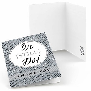 Big Dot of Happiness We Still Do - 25th Wedding Anniversary - Party Thank You Cards (8 count) - 1 of 4