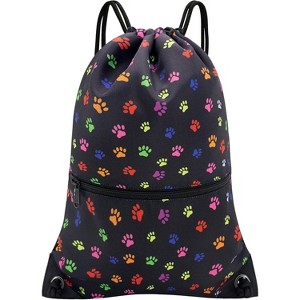 Drawstring Backpack, Lightweight Sports Gym Sack for Men & Women, Durable Cinch Snackpack for Beach - 1 of 4