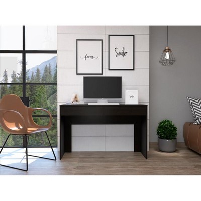 Vynxaria Reversible Desk with Fabric File Drawers Cabinet Compact Design for Small Living Spaces Great for Working