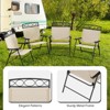 Tangkula 4 Pack Patio Folding Chairs w/ Backrests & Armrests Metal Frame Outdoor - 4 of 4