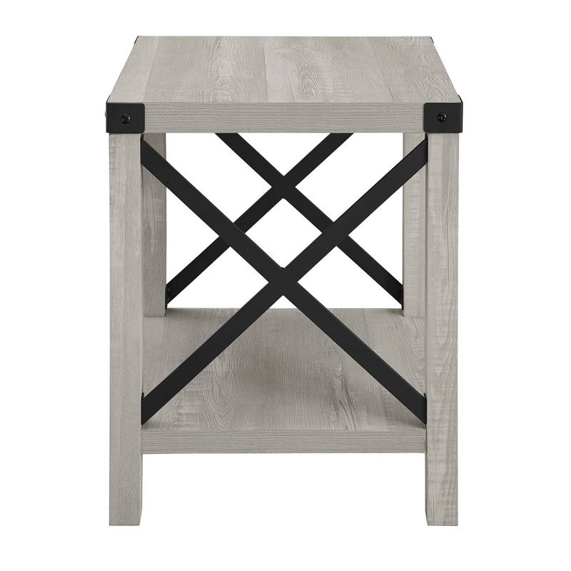 Sophie Rustic Industrial X Frame Side Table - Saracina Home, 6 of 14