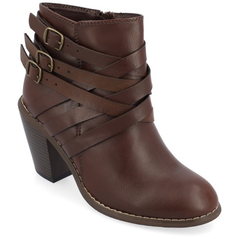 Journee collection strap shop women's ankle boots