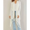 Women's Crochet Fringed Light Cardigan - entro - 4 of 4