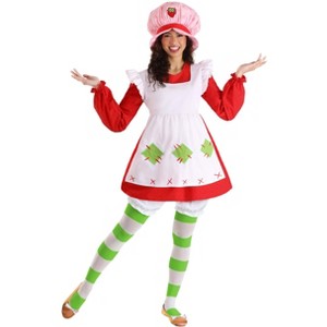 HalloweenCostumes.com Adult Strawberry Shortcake Costume | Women's Nostalgic Starwberryland Character Dress with Bonnet Hat,  Bloomers - 1 of 4